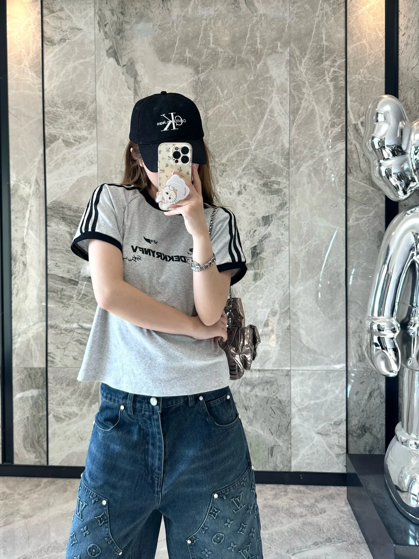 Louis Vuitton/Louis Vuitton 25ss presbyopic embossed denim shorts